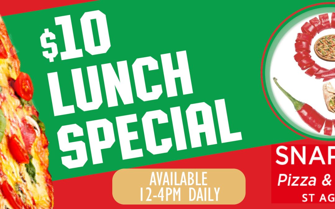 Try Snappy’s Pizza, Pida & Kebab’s $10 Lunchtime Special!